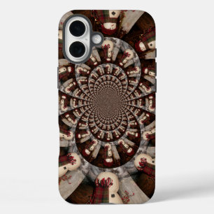 Verbazingwekkende Sneeuwman Kaleidoscoop   Ingewik iPhone 16 Plus Hoesje