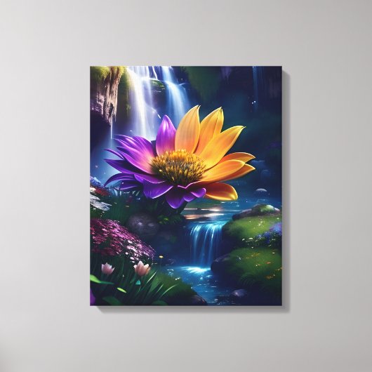 Verbazingwekkende Splendor Waterfall Landschap 2 Canvas Afdruk (Voorkant)