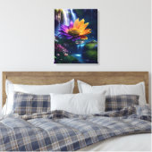 Verbazingwekkende Splendor Waterfall Landschap 2 Canvas Afdruk (Insitu (Slaapkamer))