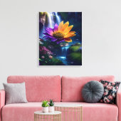 Verbazingwekkende Splendor Waterfall Landschap 2 Canvas Afdruk (Insitu (Woonkamer))