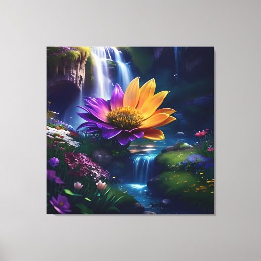 Verbazingwekkende Splendor Waterfall Landschap 2 Canvas Afdruk (Voorkant)