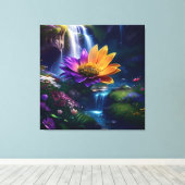 Verbazingwekkende Splendor Waterfall Landschap 2 Canvas Afdruk (Insitu (Houten vloer))