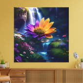 Verbazingwekkende Splendor Waterfall Landschap 2 Canvas Afdruk (Insitu (Woonkamer))