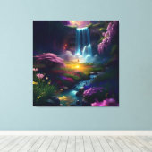 Verbazingwekkende Splendor Waterfall Landschap 3 Canvas Afdruk (Insitu (Houten vloer))