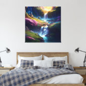Verbazingwekkende Splendor Waterfall Landschap 5 Canvas Afdruk (Insitu (Slaapkamer))