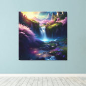 Verbazingwekkende Splendor Waterfall Landschap 8 Canvas Afdruk (Insitu (Houten vloer))