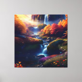 Verbazingwekkende Splendor Waterval Herfst Landsch Canvas Afdruk (Voorkant)