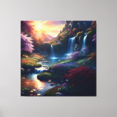 Verbazingwekkende Splendor Waterval Herfst Landsch Canvas Afdruk (Voorkant)