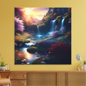 Verbazingwekkende Splendor Waterval Herfst Landsch Canvas Afdruk (Insitu (Woonkamer))