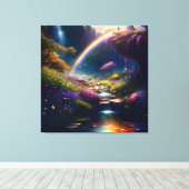 Verbazingwekkende Splendor waterval Landschap 4 Canvas Afdruk (Insitu (Houten vloer))