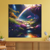 Verbazingwekkende Splendor waterval Landschap 4 Canvas Afdruk (Insitu (Woonkamer))
