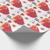 Verbazingwekkende superheld Girl Birthday Gift Fab Cadeaupapier (Hoek)