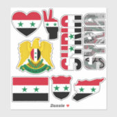 Verbazingwekkende Symbolen in Syrië Sticker (Vel)