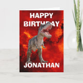 Verbazingwekkende T REX Dinosaurus verjaardagskaar Kaart (Voorkant)