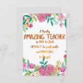 Verbazingwekkende taakomschrijving van de leraar (Voorkant / Achterkant)