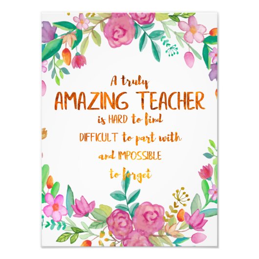 Verbazingwekkende taakomschrijving van de leraar foto afdruk (Voorkant)