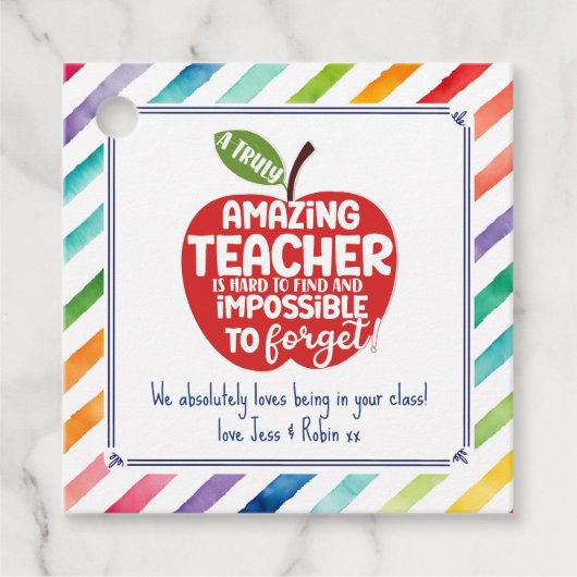 Verbazingwekkende Teacher Appreciation Gift Label (Voorkant)
