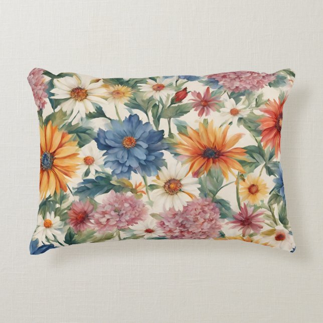 Verbazingwekkende tedere zomer tuin bloemen accent kussen (Voorkant)