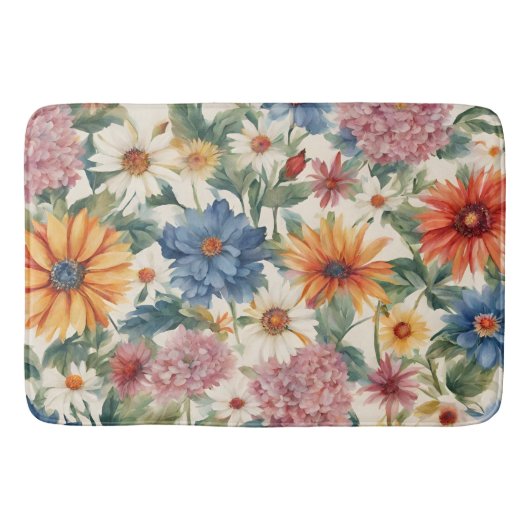 Verbazingwekkende tedere zomer tuin bloemen badmat (Voorkant)