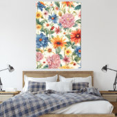 Verbazingwekkende tedere zomer tuin bloemen canvas afdruk (Insitu (Slaapkamer))