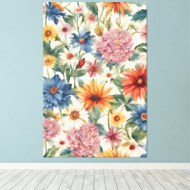 Verbazingwekkende tedere zomer tuin bloemen canvas afdruk