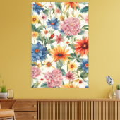 Verbazingwekkende tedere zomer tuin bloemen canvas afdruk (Insitu (Woonkamer))