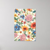 Verbazingwekkende tedere zomer tuin bloemen canvas afdruk (Voorkant)