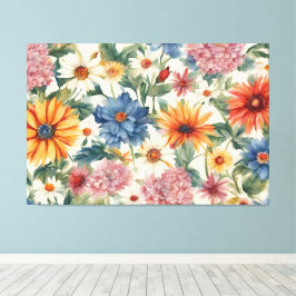 Verbazingwekkende tedere zomer tuin bloemen canvas afdruk