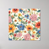 Verbazingwekkende tedere zomer tuin bloemen canvas afdruk (Voorkant)