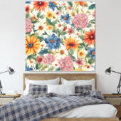Verbazingwekkende tedere zomer tuin bloemen canvas afdruk (Insitu (Slaapkamer))