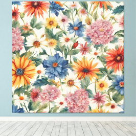 Verbazingwekkende tedere zomer tuin bloemen canvas afdruk