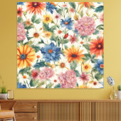 Verbazingwekkende tedere zomer tuin bloemen canvas afdruk (Insitu (Woonkamer))