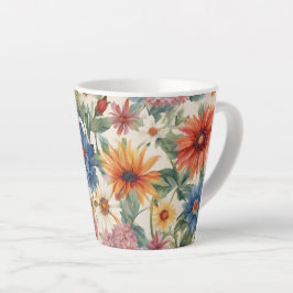 Verbazingwekkende tedere zomer tuin bloemen latte mok