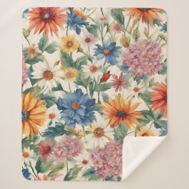 Verbazingwekkende tedere zomer tuin bloemen sherpa deken