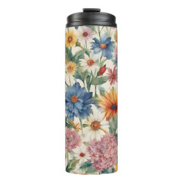 Verbazingwekkende tedere zomer tuin bloemen thermosbeker