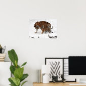 Verbazingwekkende tijger met haar kubus in de snee poster (Thuiskantoor)