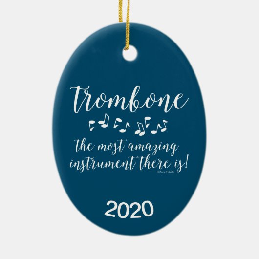 Verbazingwekkende trombone keramisch ornament (Achterkant)