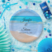 Verbazingwekkende tropische strandtafereel foto br papieren bordje (Feest)