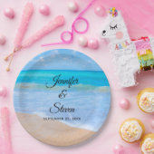 Verbazingwekkende tropische strandtafereel foto br papieren bordje (Feest)