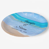 Verbazingwekkende tropische strandtafereel foto br papieren bordje (Gekanteld)