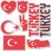 Verbazingwekkende Turkse vormen van nationale symb Sticker (Voorkant)