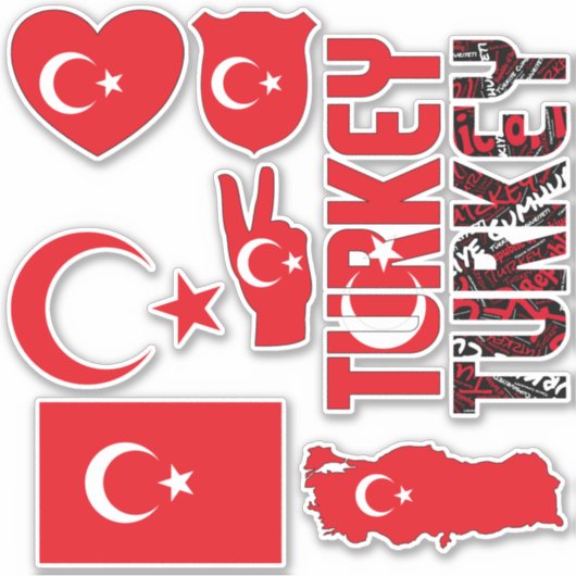 Verbazingwekkende Turkse vormen van nationale symb Sticker (Voorkant)