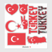 Verbazingwekkende Turkse vormen van nationale symb Sticker (Vel)