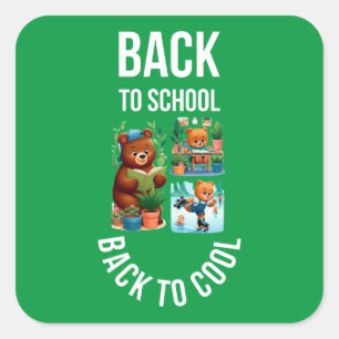 Verbazingwekkende typografie Terug naar school ont Vierkante Sticker