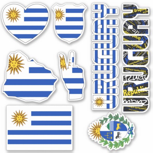 Verbazingwekkende Uruguay-vormen nationale symbole Sticker (Voorkant)