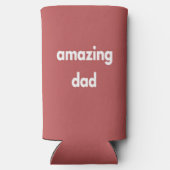 Verbazingwekkende vader witte tekst op bruin seltzer blikjeskoeler (Achterkant)