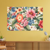Verbazingwekkende verfijnde kleurrijke zomerbloeme canvas afdruk (Insitu (Woonkamer))
