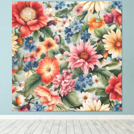 Verbazingwekkende verfijnde kleurrijke zomerbloeme canvas afdruk