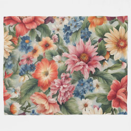 Verbazingwekkende verfijnde kleurrijke zomerbloeme fleece deken