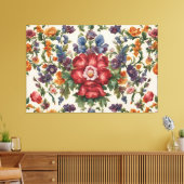 Verbazingwekkende verfijnde rode bloem en delicate canvas afdruk (Insitu (Woonkamer))